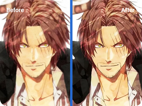 Anime Man before and after Anime Enhancer Used